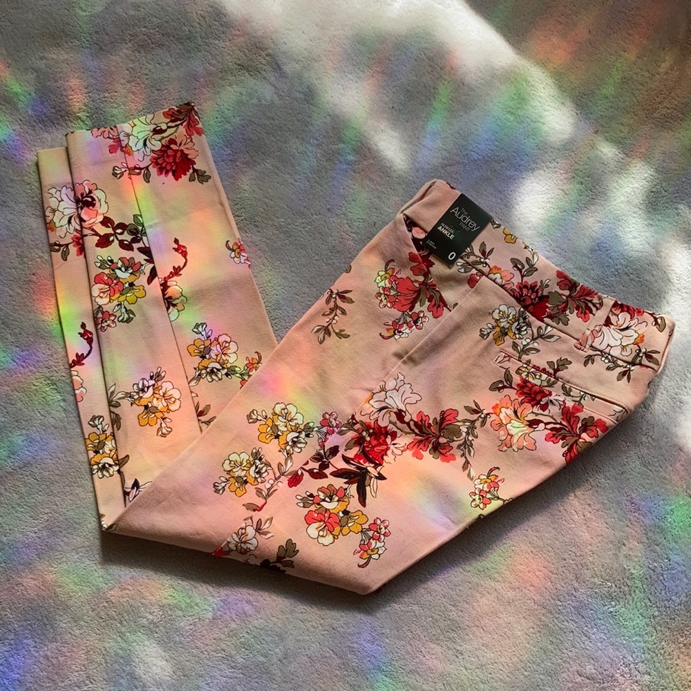 New York & Company Floral Ankle Pants - Multicolor